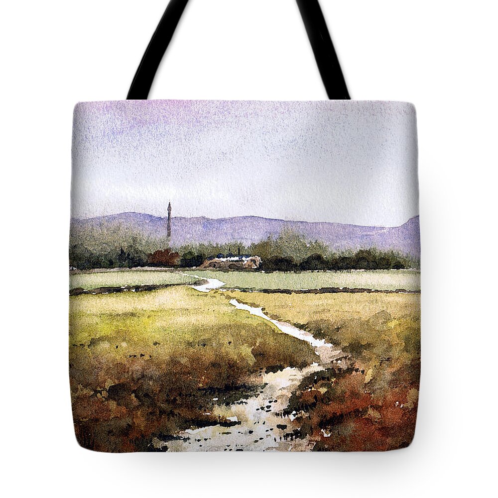 Watercolour Lanndscape Tote Bag featuring the painting View from Norland Moor by Paul Dene Marlor