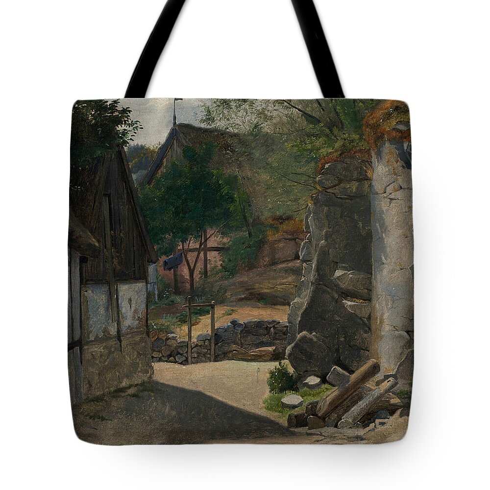 19th Century Art Tote Bag featuring the painting View of Gudhjem by Otto Haslund