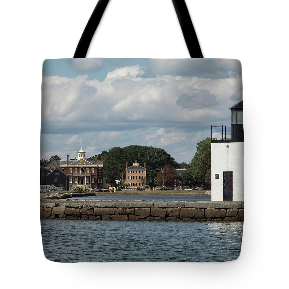 Salem Ma Tote Bag featuring the photograph View of Salem Maritime National Historical site by Jeff Folger