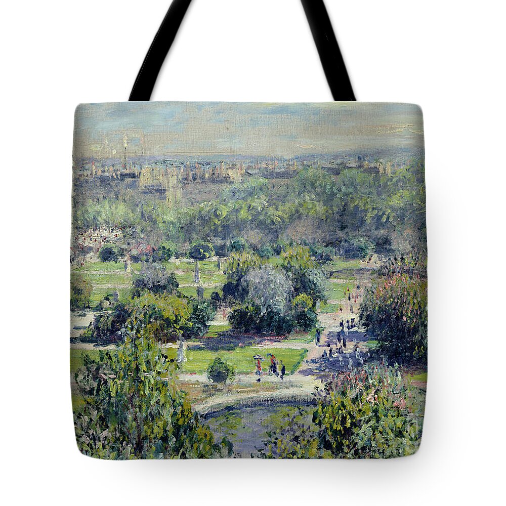 View Tote Bag featuring the painting View of the Tuileries Gardens by Claude Monet