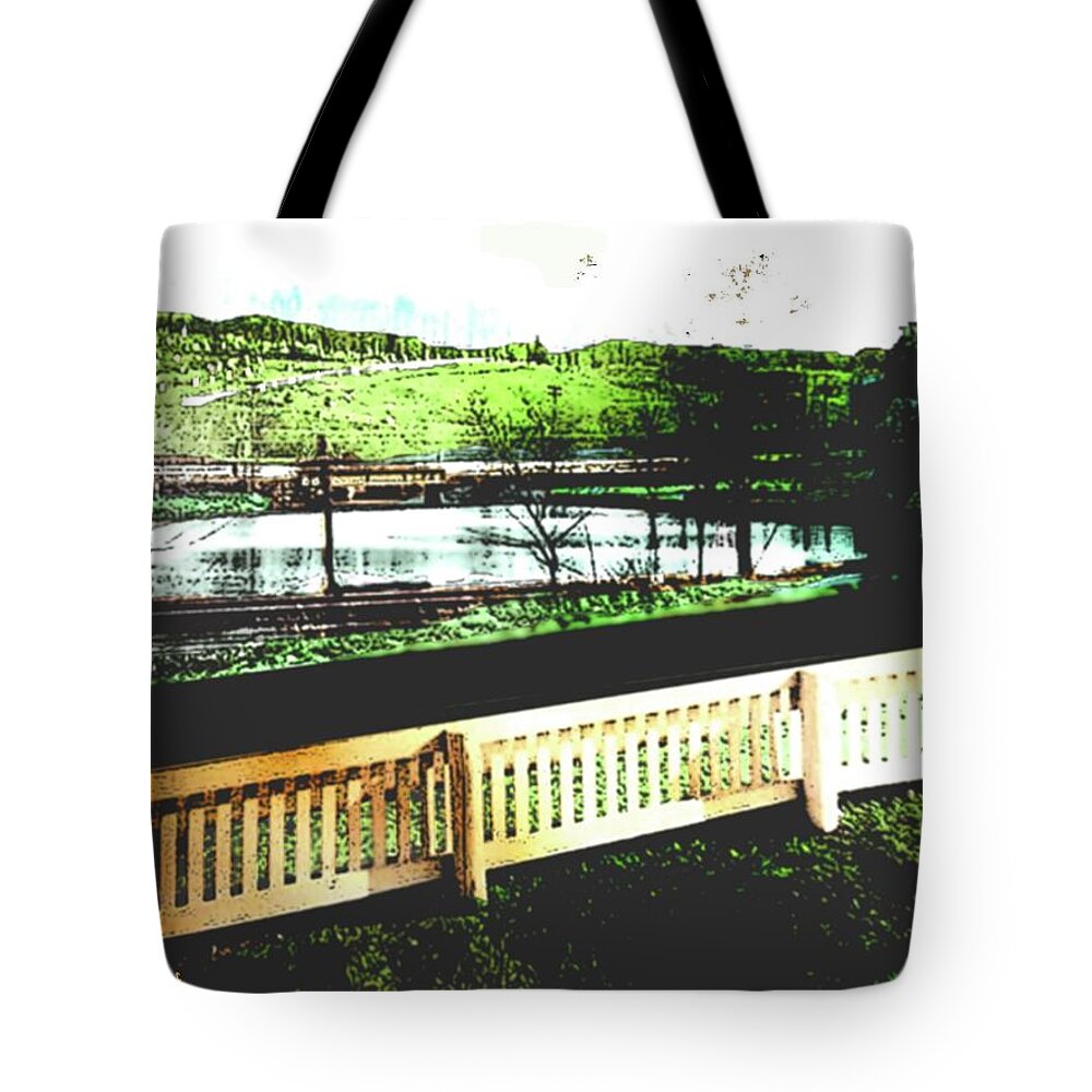 River Tote Bag featuring the painting View of Wildwood from Fountain St by Cliff Wilson