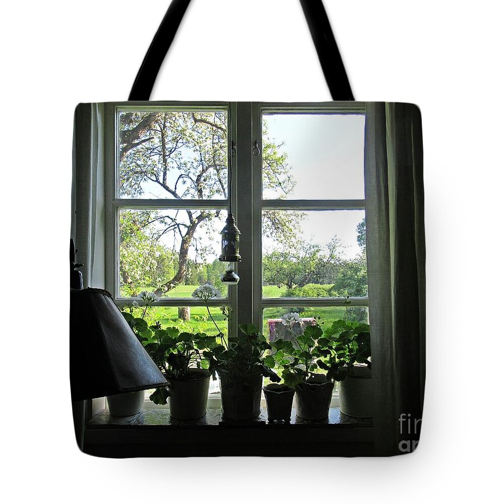 Sweden Tote Bag featuring the photograph View to the garden by Chani Demuijlder