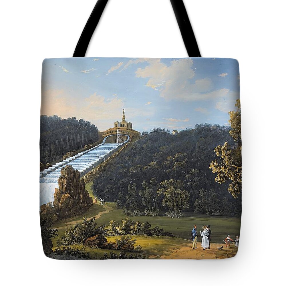 J. H. Martens Tote Bag featuring the painting Views of the Bergpark Wilhelmshohe by MotionAge Designs