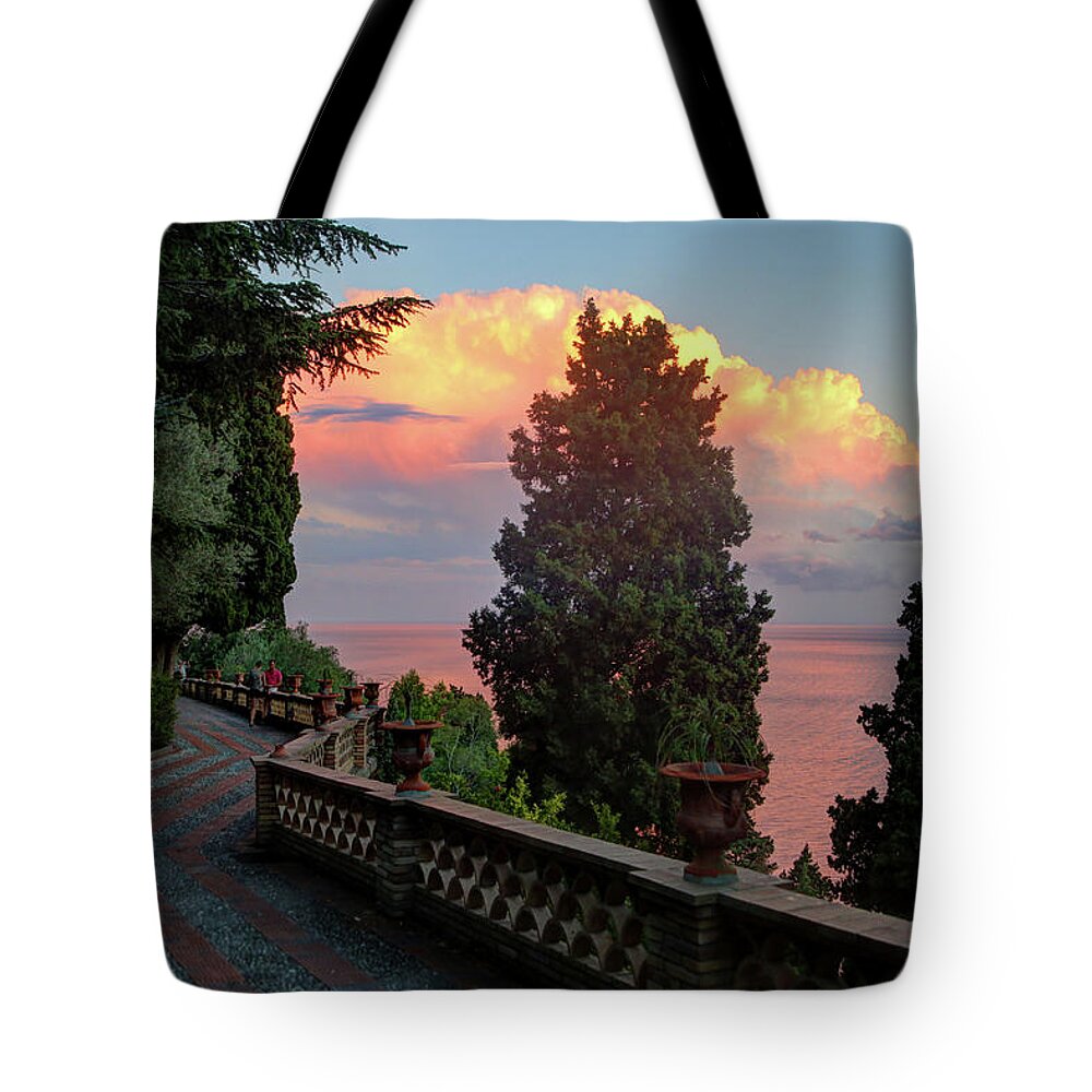 Walkway Tote Bag featuring the photograph Villa Comunale by John Meader