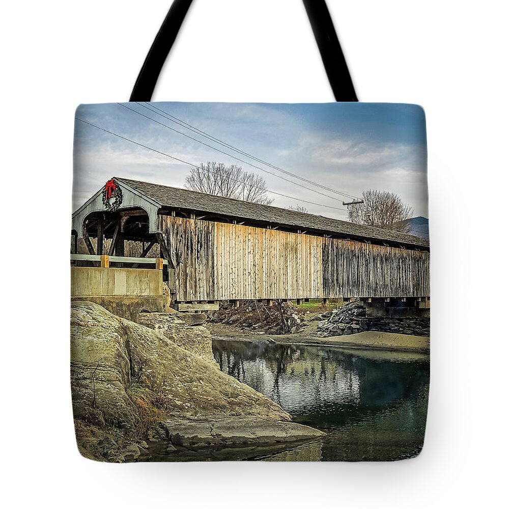 Village Bridge Tote Bag featuring the photograph Village Bridge by Robert Mitchell