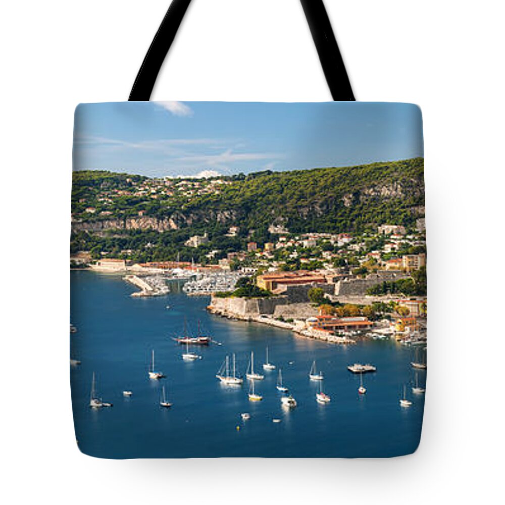 Villefranche-sur-mer Tote Bag featuring the photograph French Riviera panorama by Elena Elisseeva