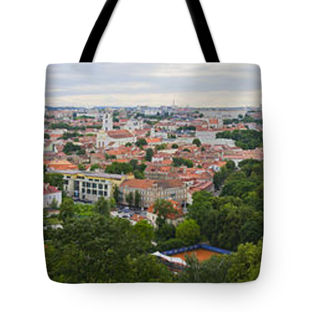 Vilnius Tote Bag featuring the photograph Vilnius Panorama from the Hill of Three Crosses by RicardMN Photography