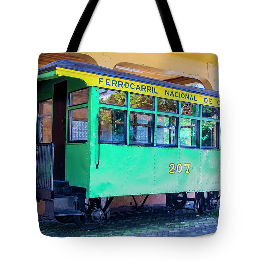 Transport Tote Bag featuring the photograph Vintage Cable Car in Boquete, Panama by Venetia Featherstone-Witty