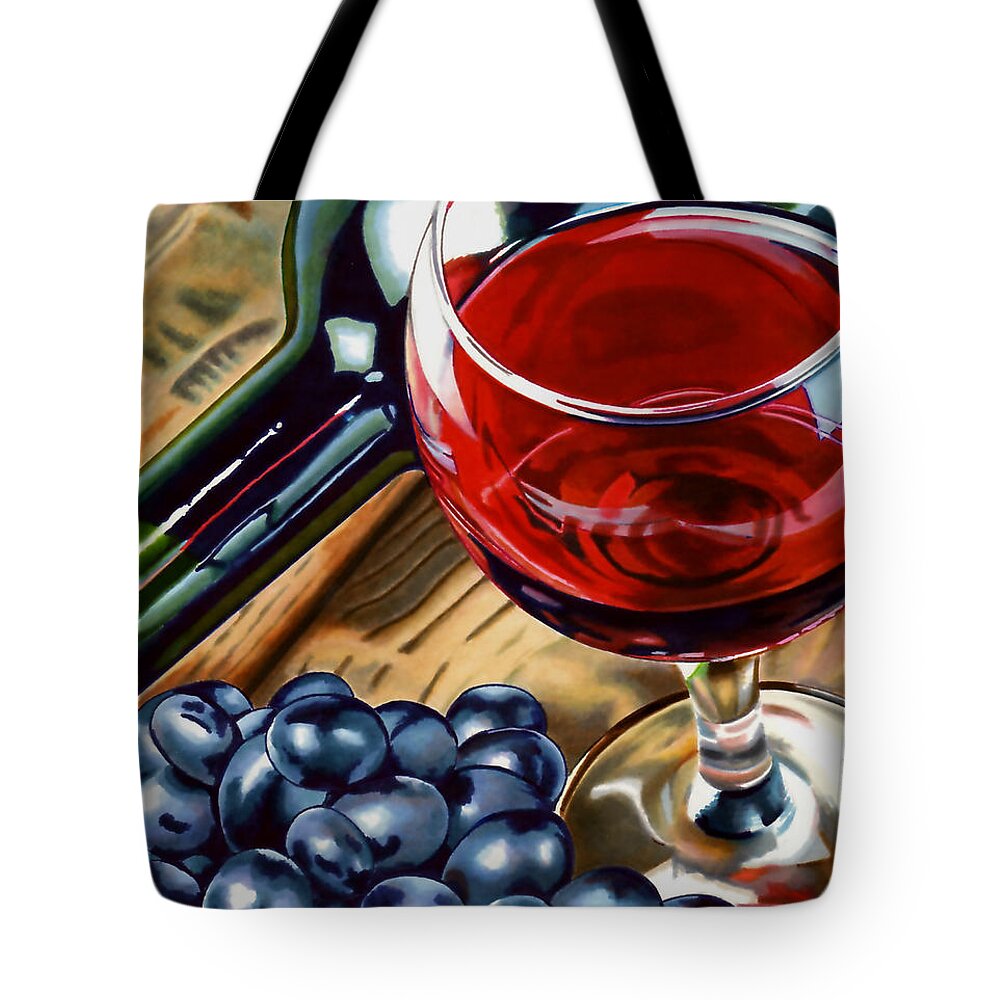 Wine Tote Bag featuring the drawing Vino 2 by Cory Still