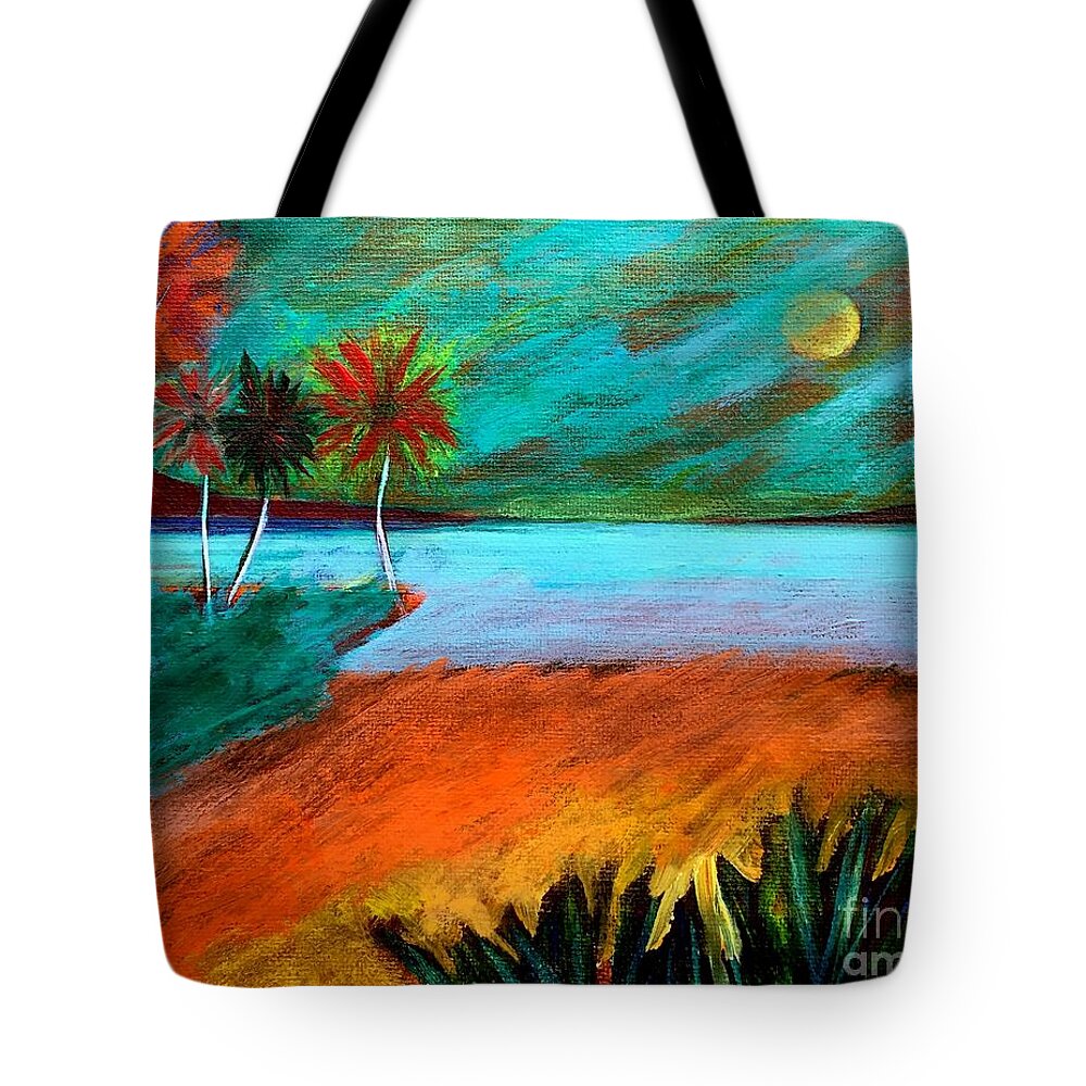 Twilight Landscape Tote Bag featuring the painting Vinoy Park Twilight by Elizabeth Fontaine-Barr