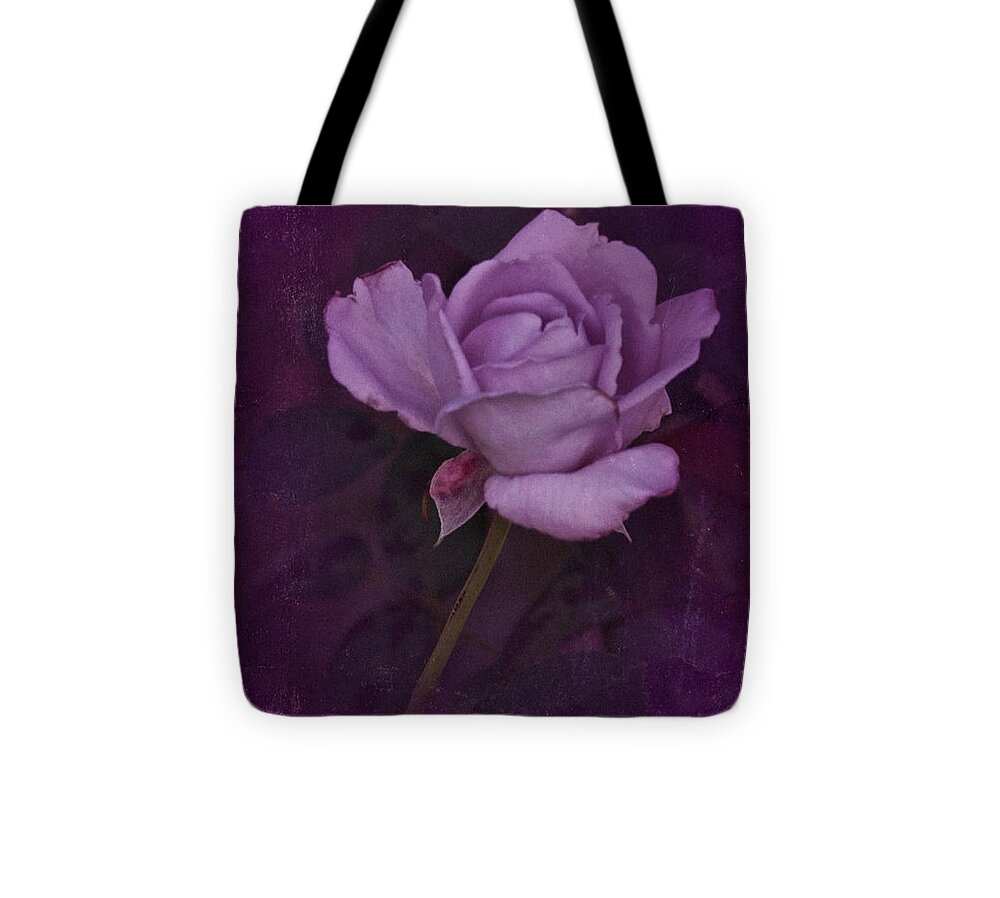 Purple Rose Tote Bag featuring the photograph Vintage August Purple Rose by Richard Cummings