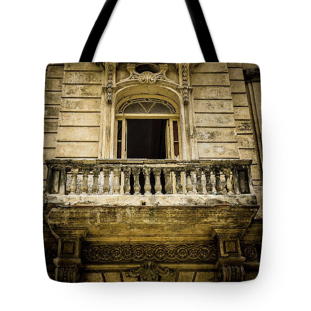 Cuba Tote Bag featuring the photograph Vintage Balcony Cuba by Perry Webster