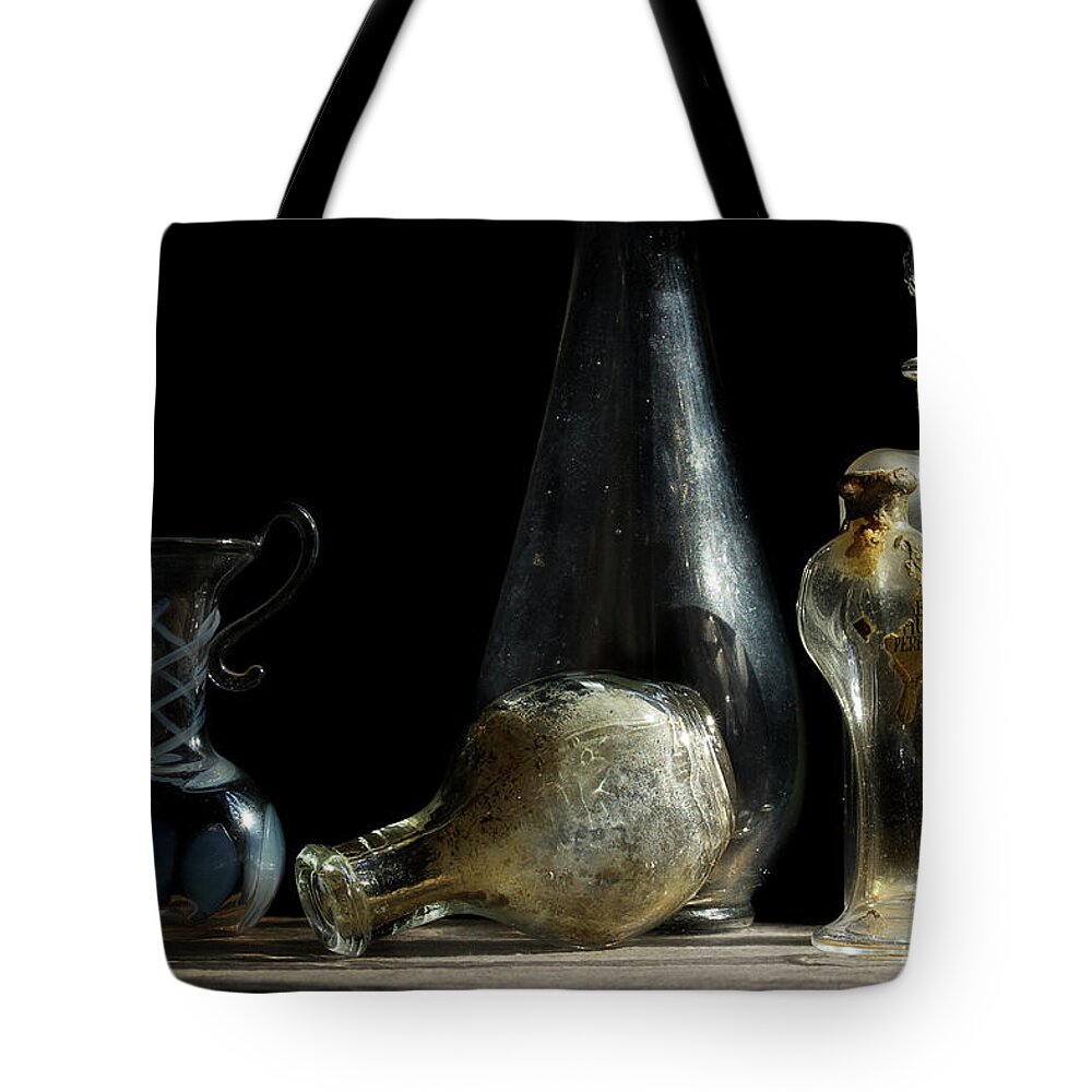 Bottle Tote Bag featuring the photograph Vintage Bottles by Mike Eingle