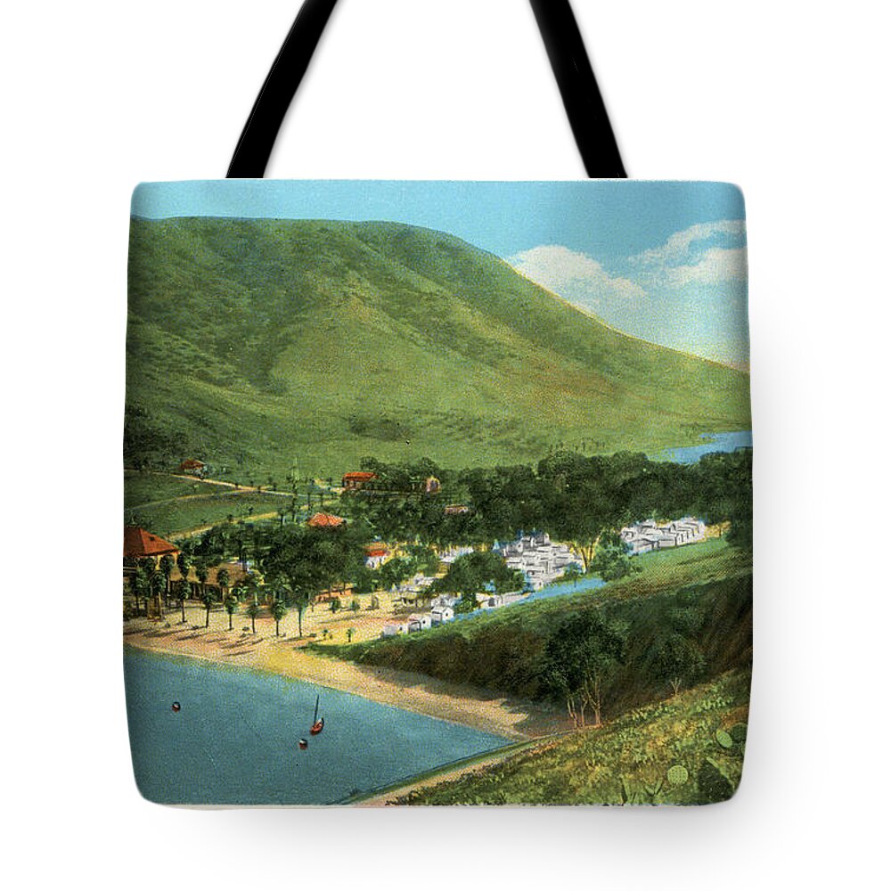 Catalina Island Tote Bag featuring the photograph Vintage Catalina Island - Isthmus - Two Harbors by Sad Hill - Bizarre Los Angeles Archive