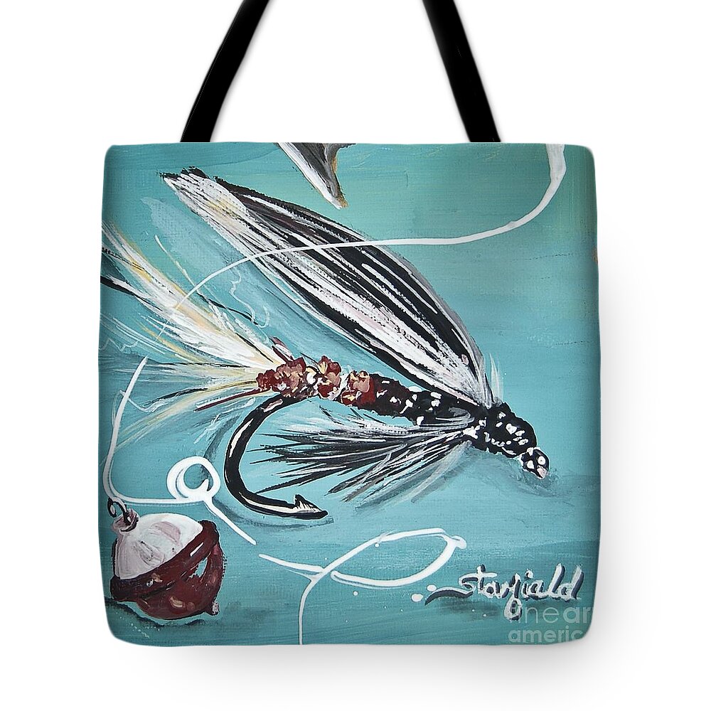 Vintage Fishing Lures IV Tote Bag by Johnnie Stanfield - Fine Art