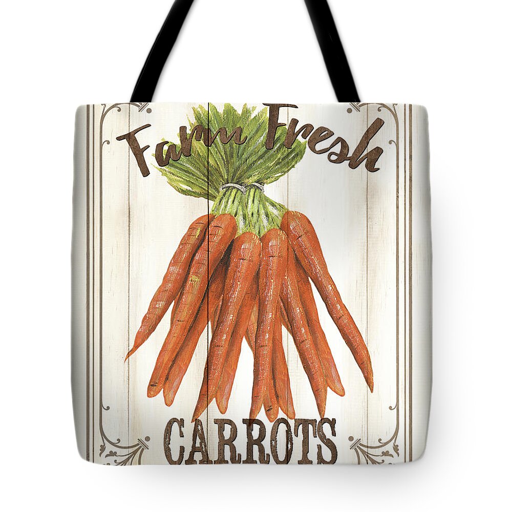 Carrots Tote Bag featuring the painting Vintage Fresh Vegetables 3 by Debbie DeWitt