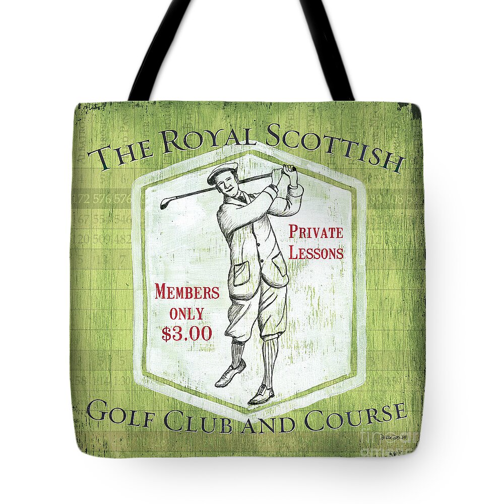 Golf Tote Bag featuring the painting Vintage Golf Green 1 by Debbie DeWitt