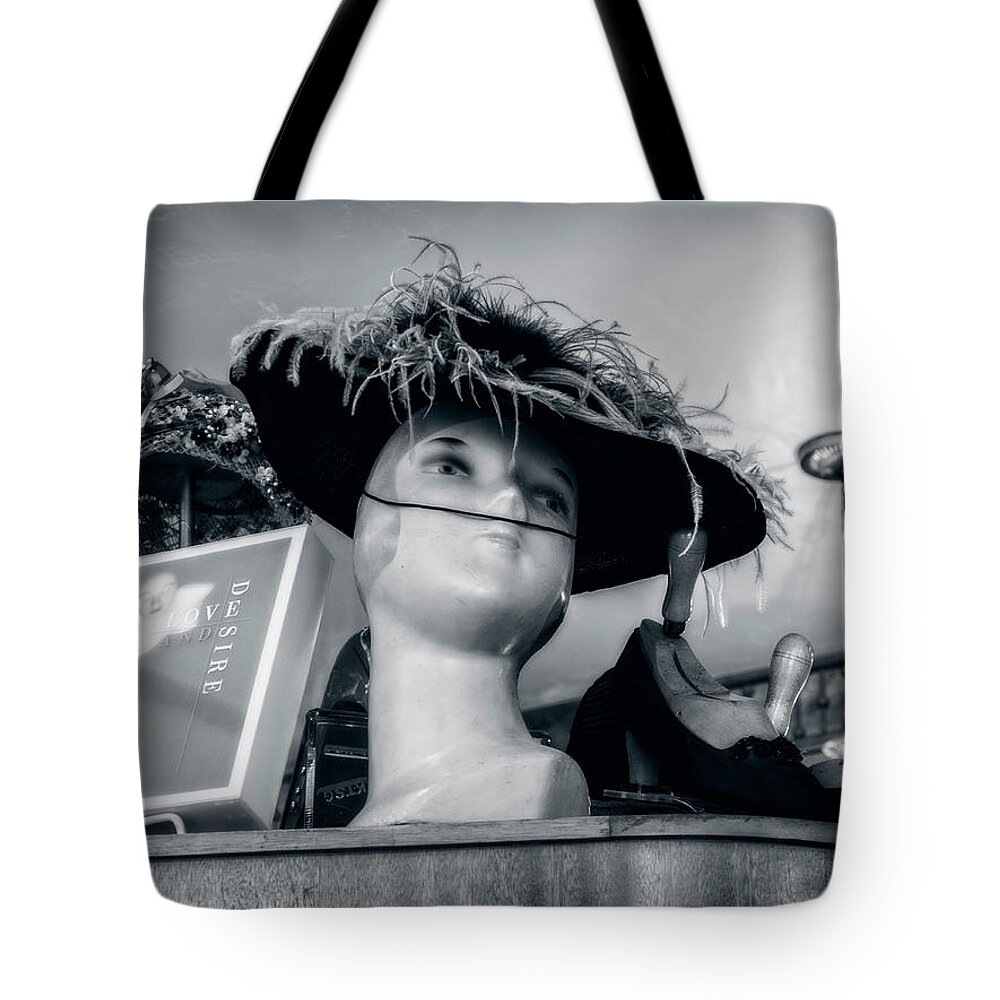 Vintage Hat Tote Bag featuring the photograph Vintage Hat Display by Sandra Selle Rodriguez