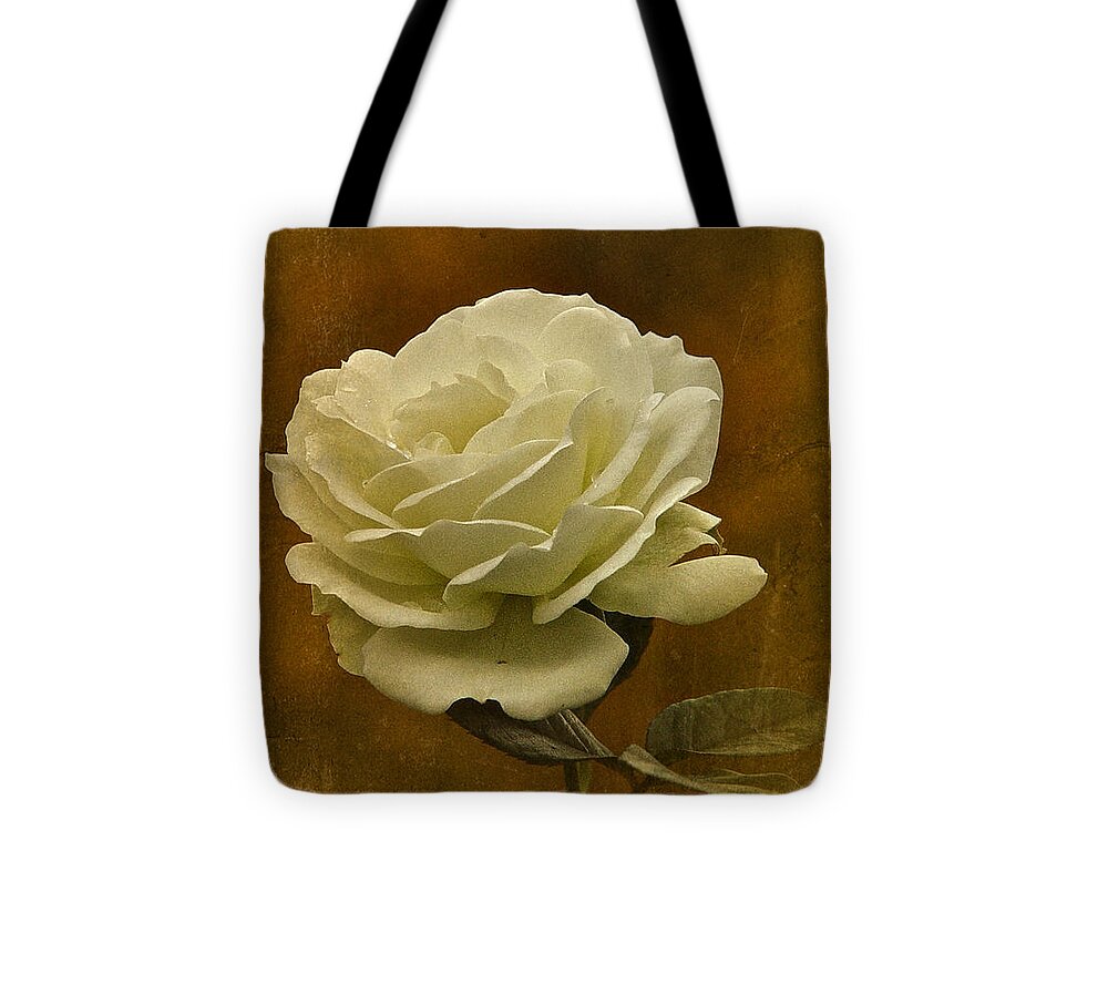White Rose Tote Bag featuring the photograph Vintage November White Rose by Richard Cummings