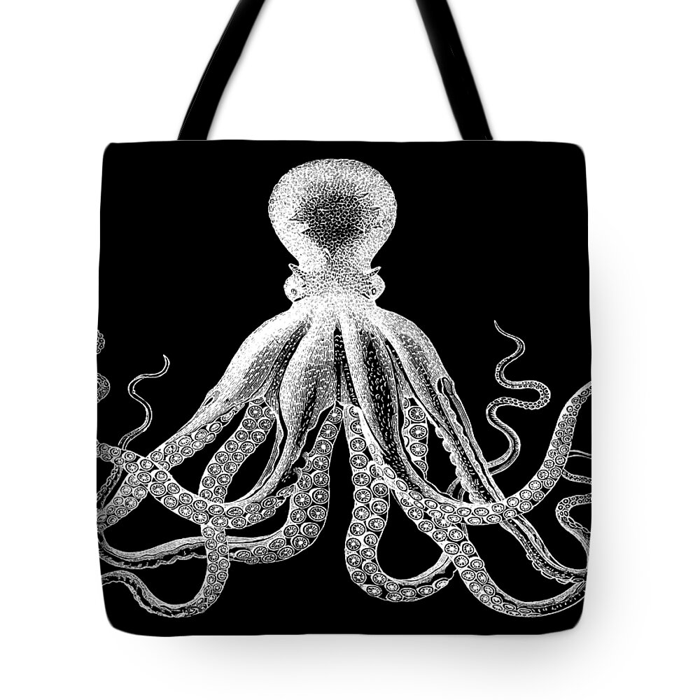 Octopus Tote Bag featuring the digital art Vintage Octopus by Eclectic at Heart