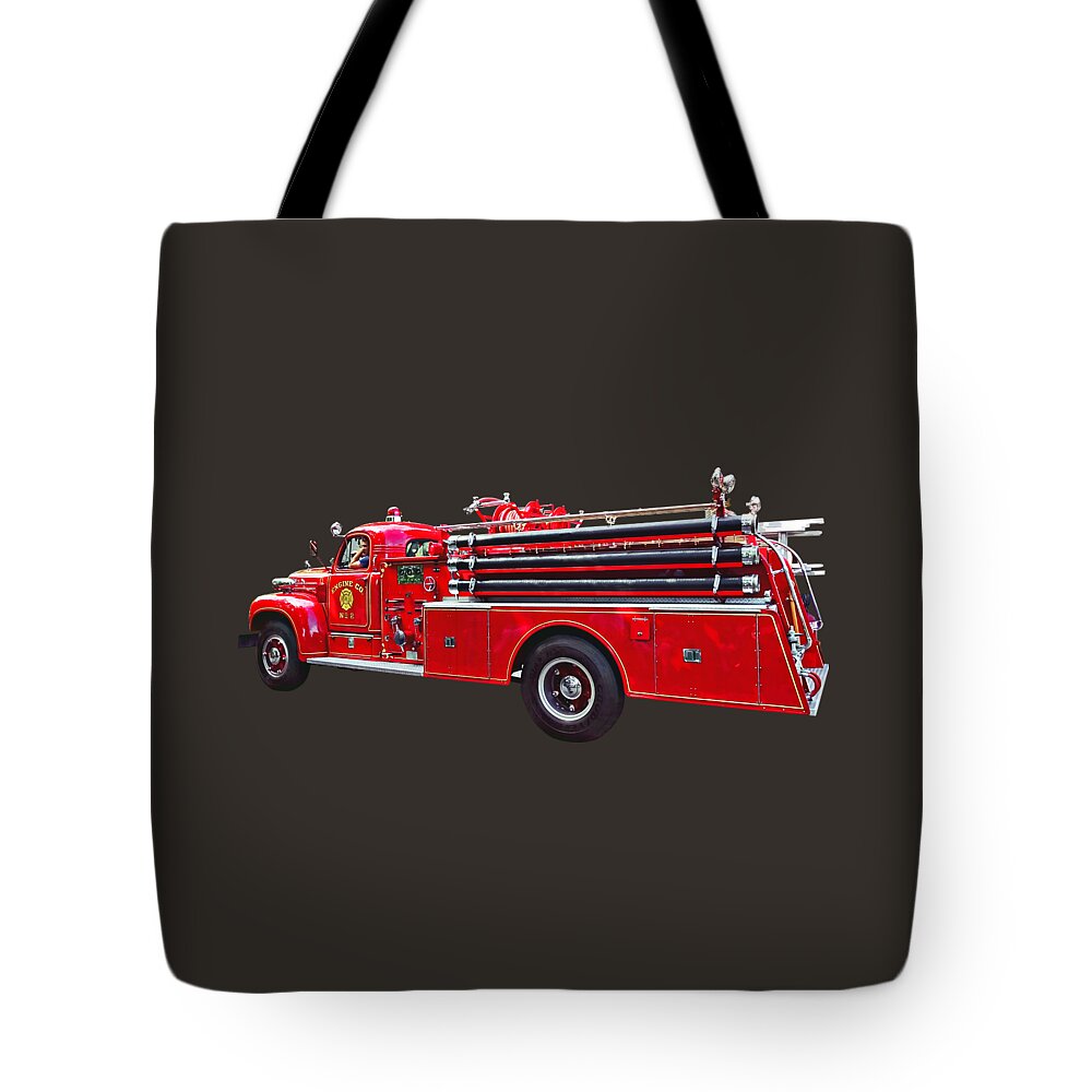 Fire Truck Tote Bag featuring the photograph Vintage Pumper Fire Engine by Susan Savad