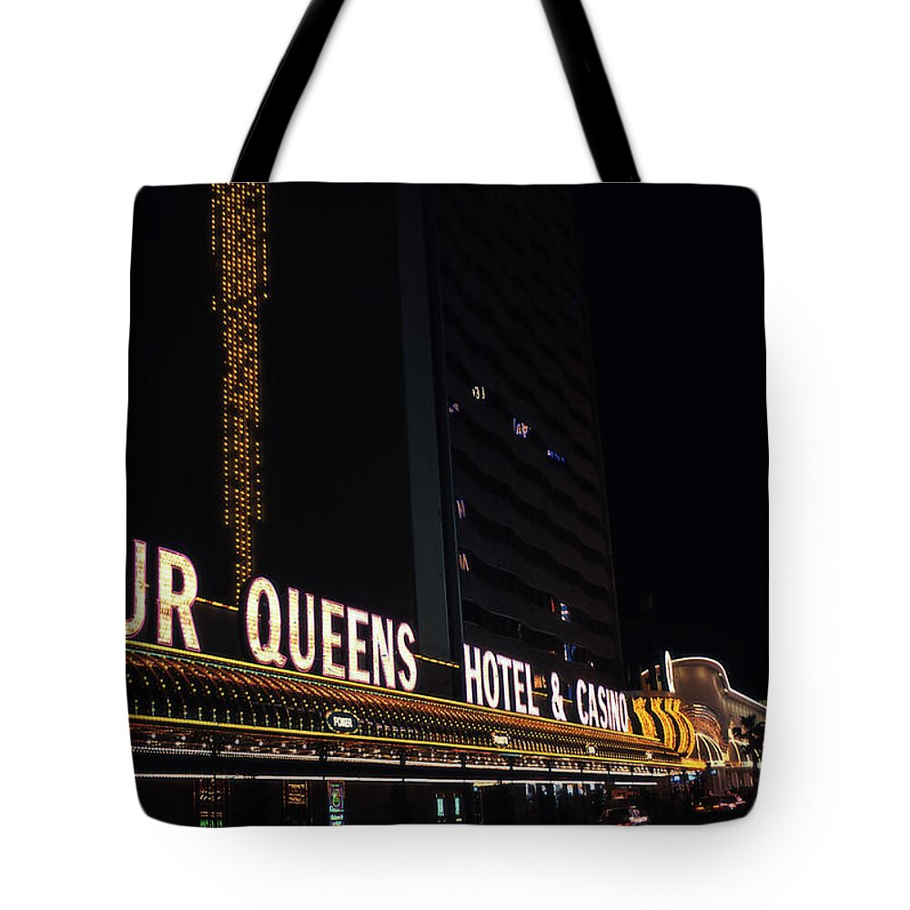 Mid Century Reno Tote Bag featuring the photograph Vintage Reno LIghts by Cathy Anderson