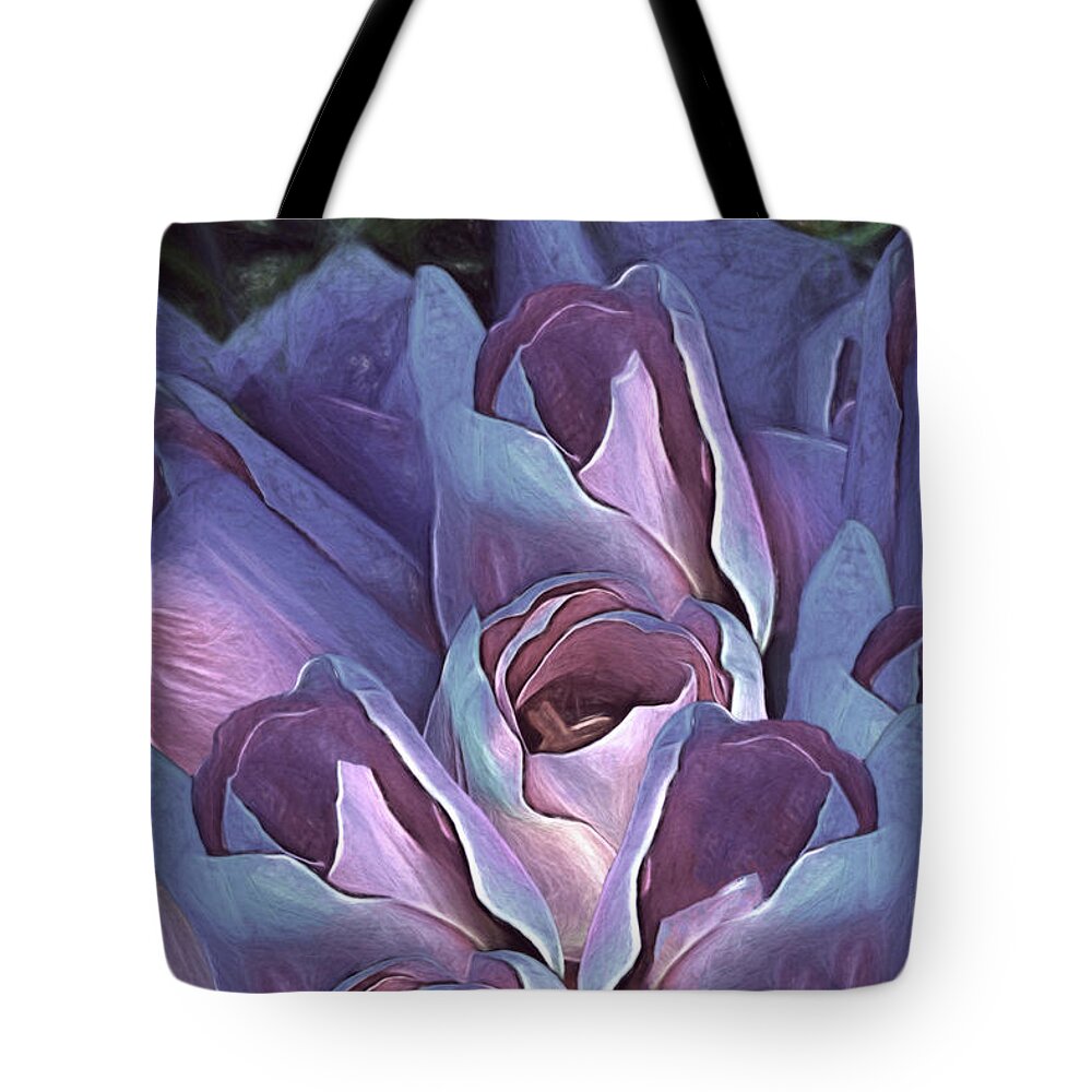 Flower Tote Bag featuring the digital art Vintage Still Life Bouquet - 2 by Lena Owens - OLena Art Vibrant Palette Knife and Graphic Design