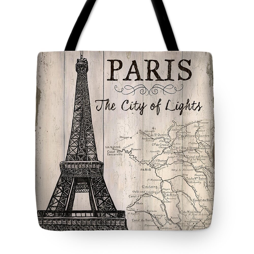 Paris Tote Bag featuring the painting Vintage Travel Poster Paris by Debbie DeWitt