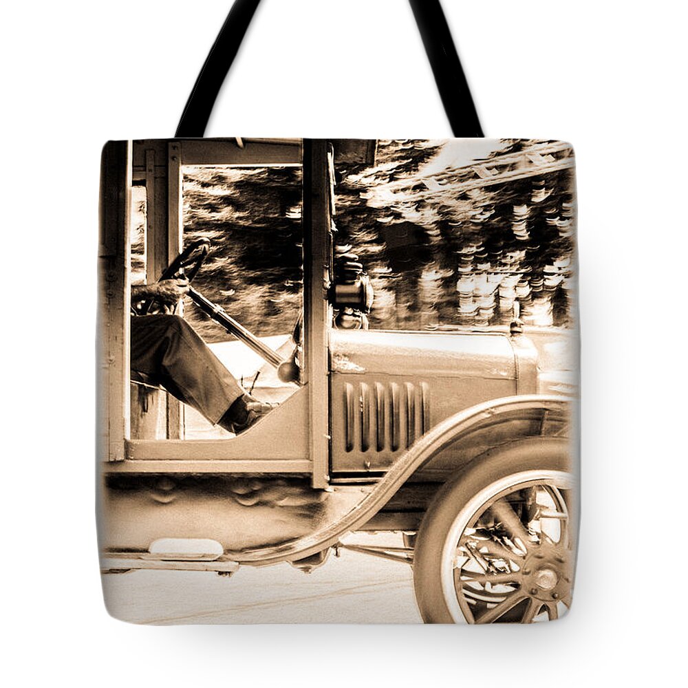 Antique Truck Tote Bag featuring the photograph Vintage Trucking by Pamela Taylor