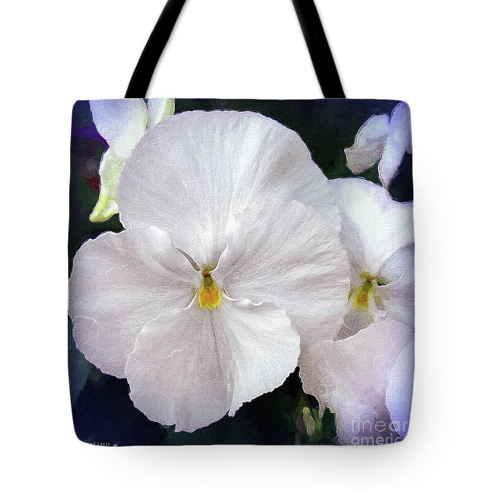 Mona Stut Tote Bag featuring the digital art Pansy Flowers by Mona Stut