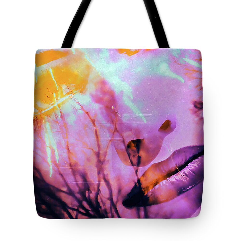 Woman Tote Bag featuring the photograph Violet lips by Gabi Hampe
