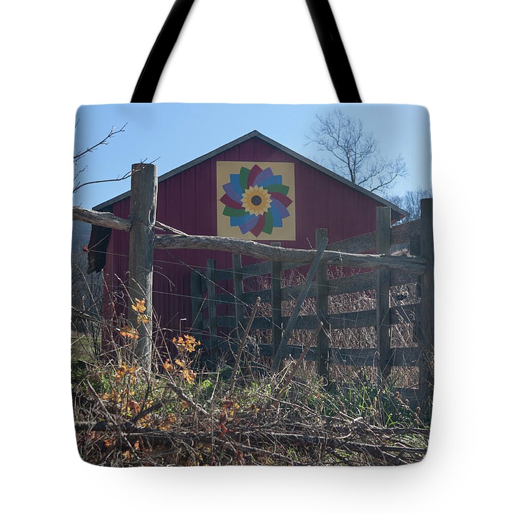 Photograph Tote Bag featuring the photograph Virginia Barn Quilt Series XXI by Suzanne Gaff