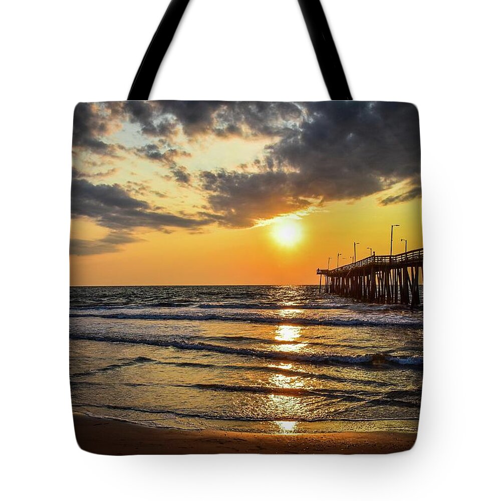 Virginia Beach Tote Bag featuring the photograph Virginia Beach Summer Sunrise 46 by Larkin's Balcony Photography