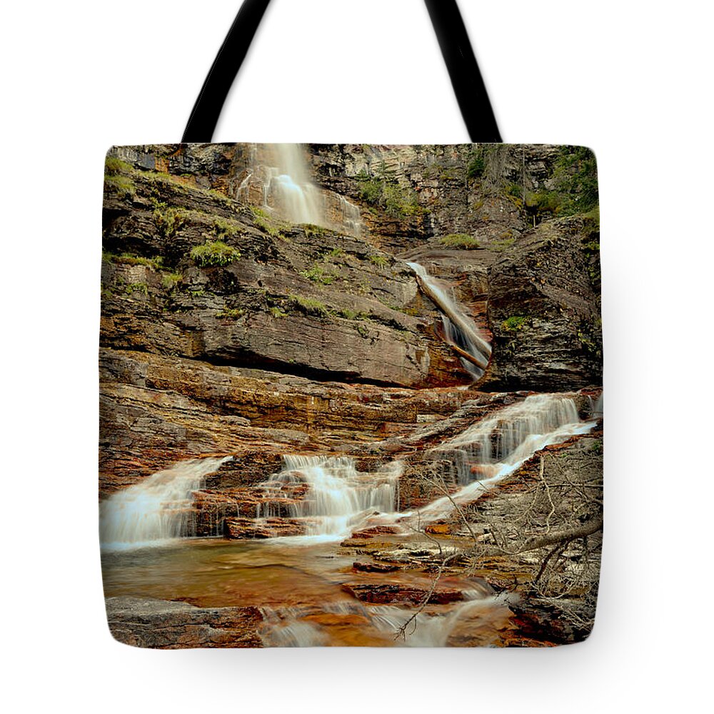 Virginia Falls Tote Bag featuring the photograph Virginia Falls Portrait by Adam Jewell