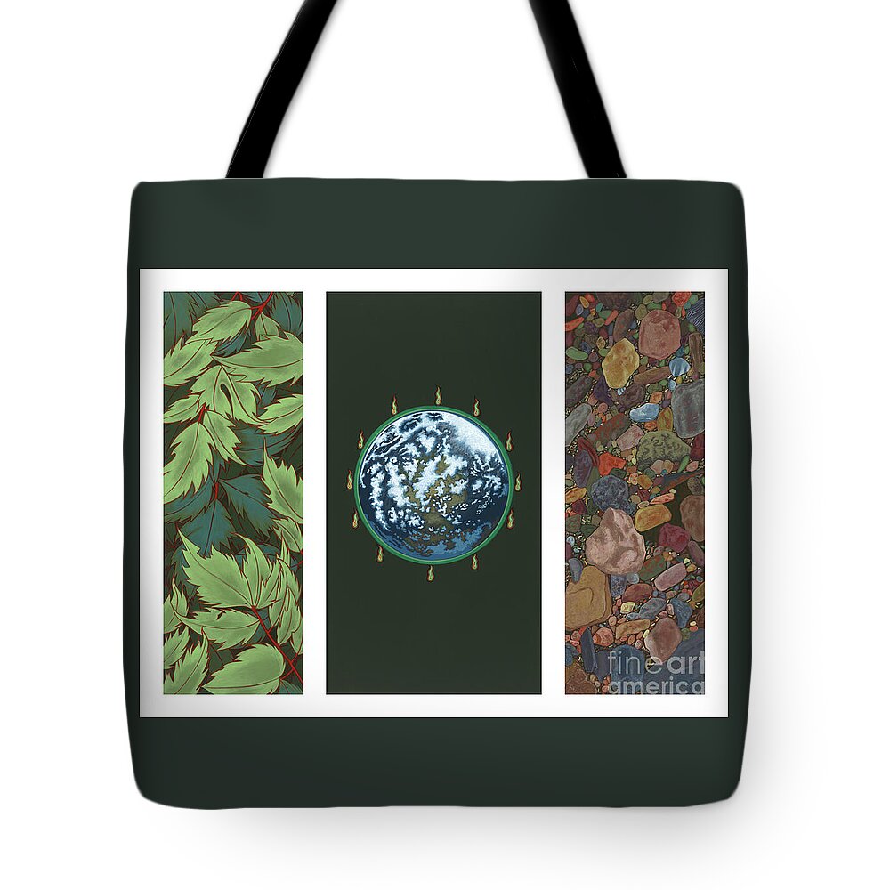 Viriditas Diptych Tote Bag featuring the painting Viriditas Triptych by William Hart McNichols
