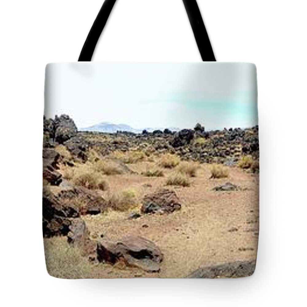 Basaltic Falls Tote Bag featuring the photograph Volcanic field Panorama by Joe Lach