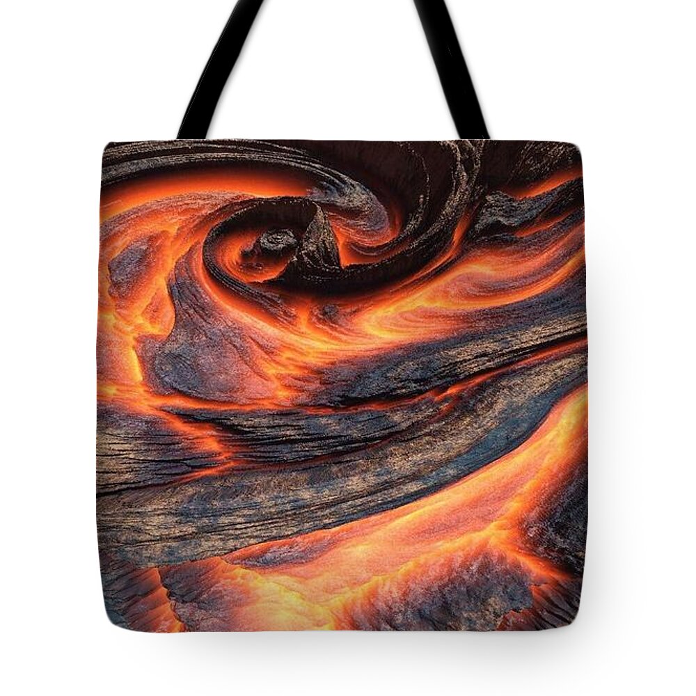 Volcano Tote Bag featuring the digital art Volcano by Maye Loeser