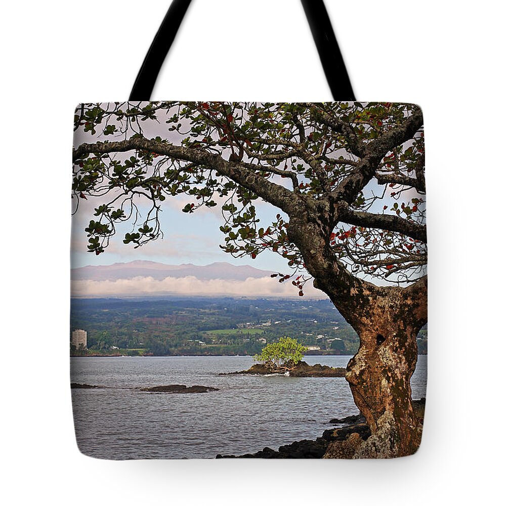 Inactive Tote Bag featuring the photograph Volcano Through the Tree by Jennifer Robin
