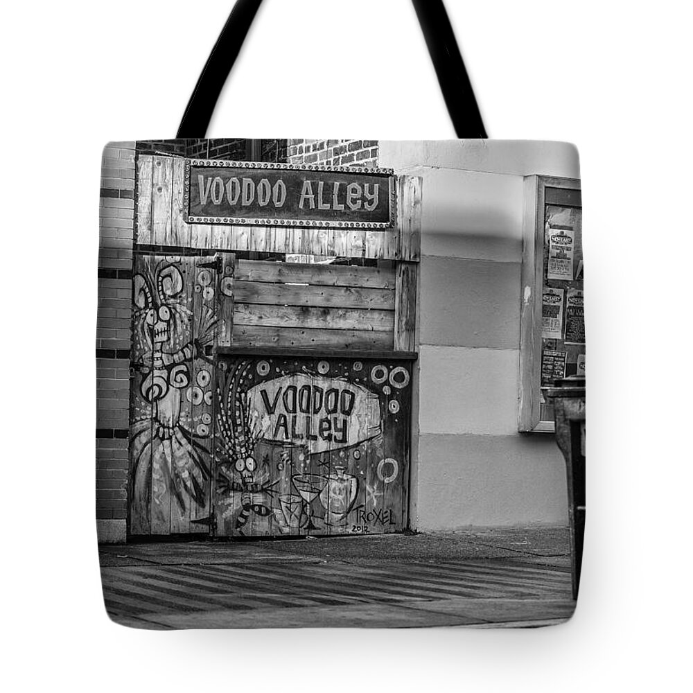 Www.cjschmit.com Tote Bag featuring the photograph VooDoo Alley by CJ Schmit