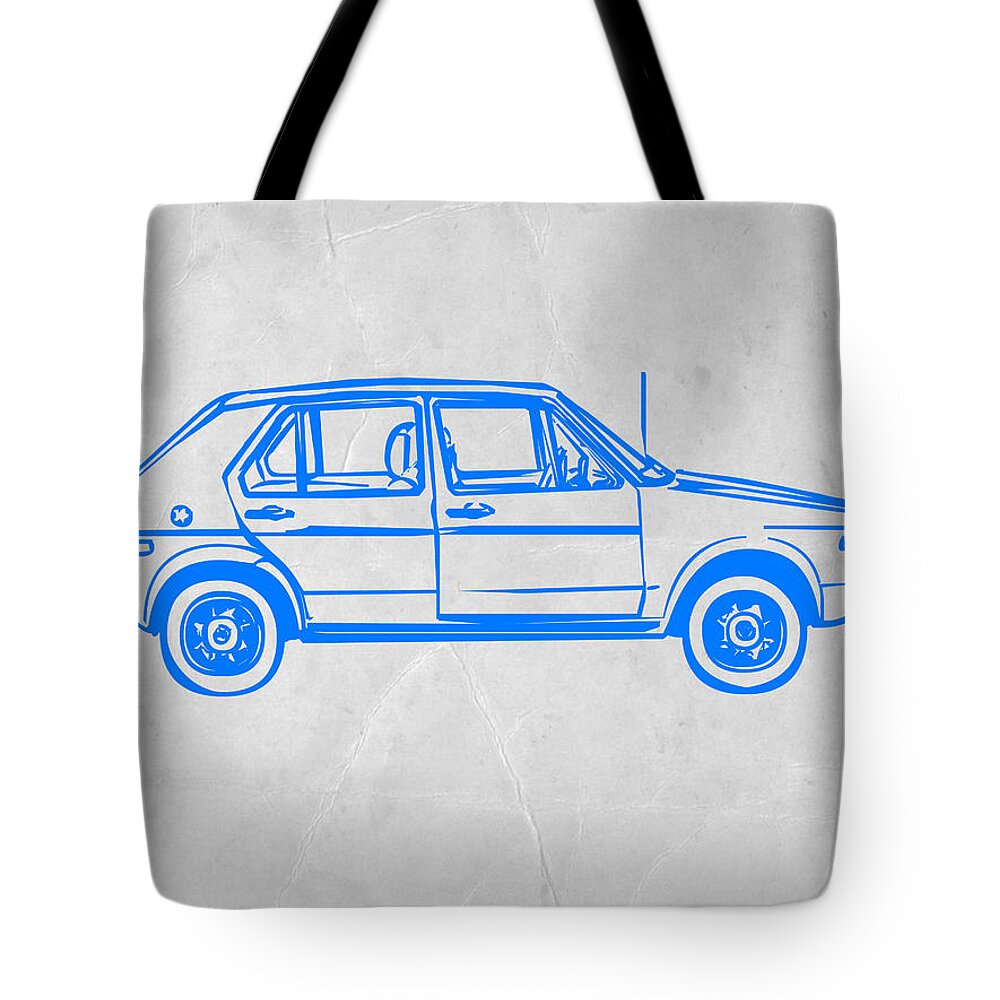 Vw Golf Tote Bag featuring the digital art VW Golf by Naxart Studio