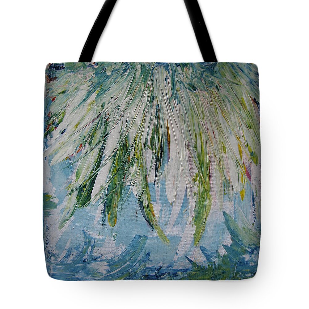 Abstract Painting Tote Bag featuring the painting W25 - foru I by KUNST MIT HERZ Art with heart