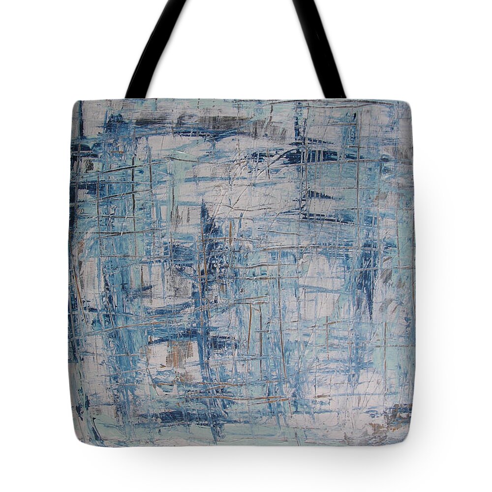Abstract Painting Tote Bag featuring the painting W26 - blue by KUNST MIT HERZ Art with heart