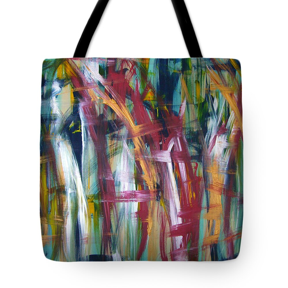 Abstract Artwork Tote Bag featuring the painting W34 - luvu by KUNST MIT HERZ Art with heart