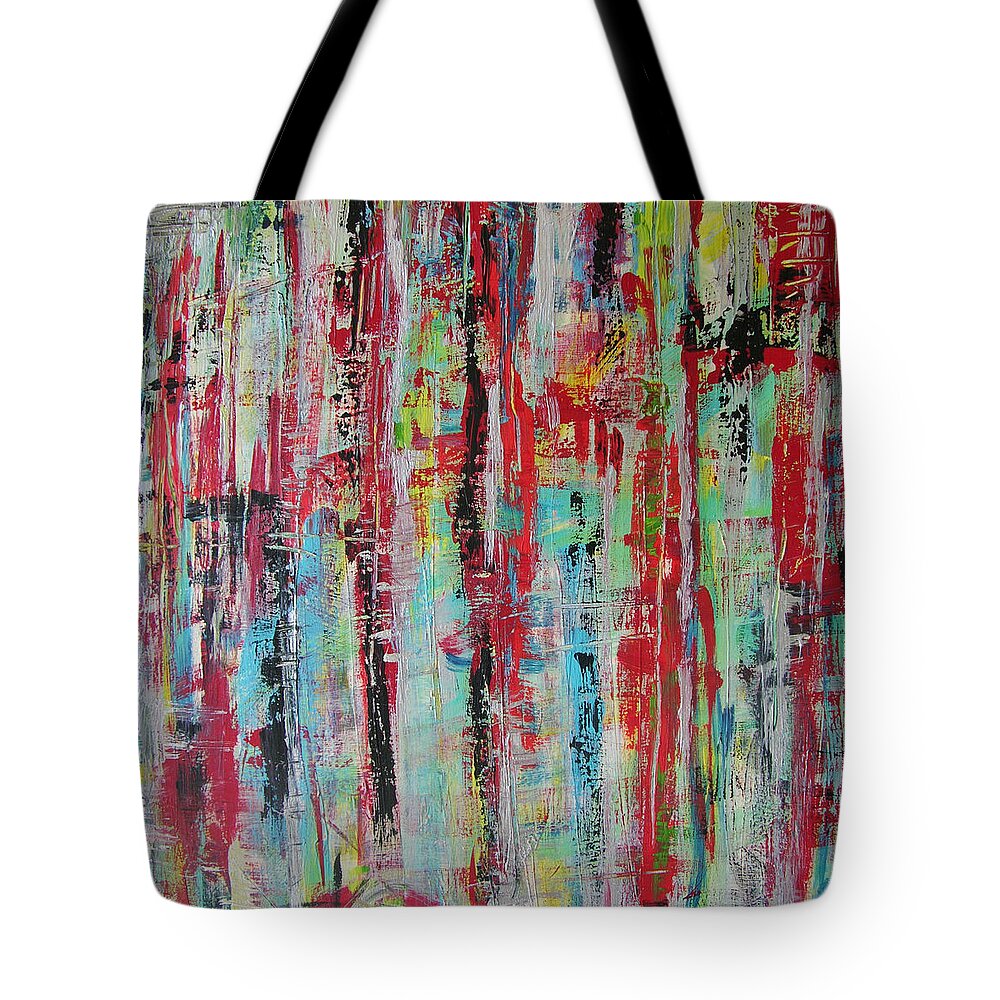 Abstract Painting Tote Bag featuring the painting W41 - missu IV by KUNST MIT HERZ Art with heart