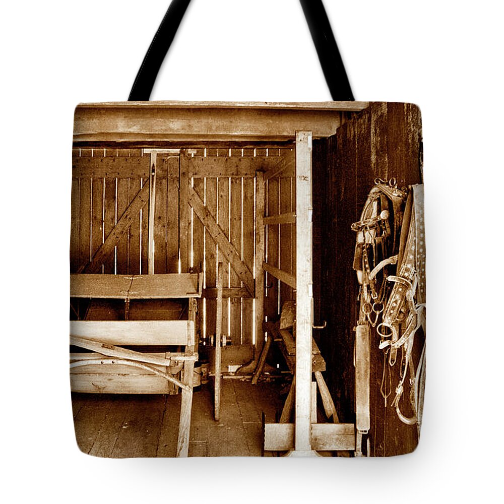Infrared Tote Bag featuring the photograph Wagon Stall by Paul W Faust - Impressions of Light