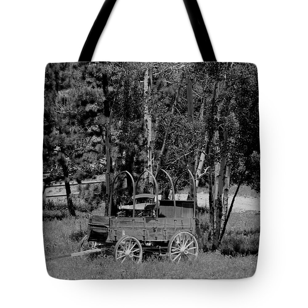Wagon Tote Bag featuring the photograph Wagon Trail by Trent Mallett