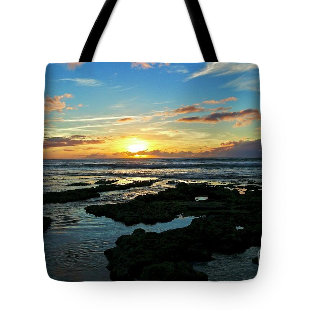 Sunset Tote Bag featuring the photograph Wai'anae Sunset by Craig Wood