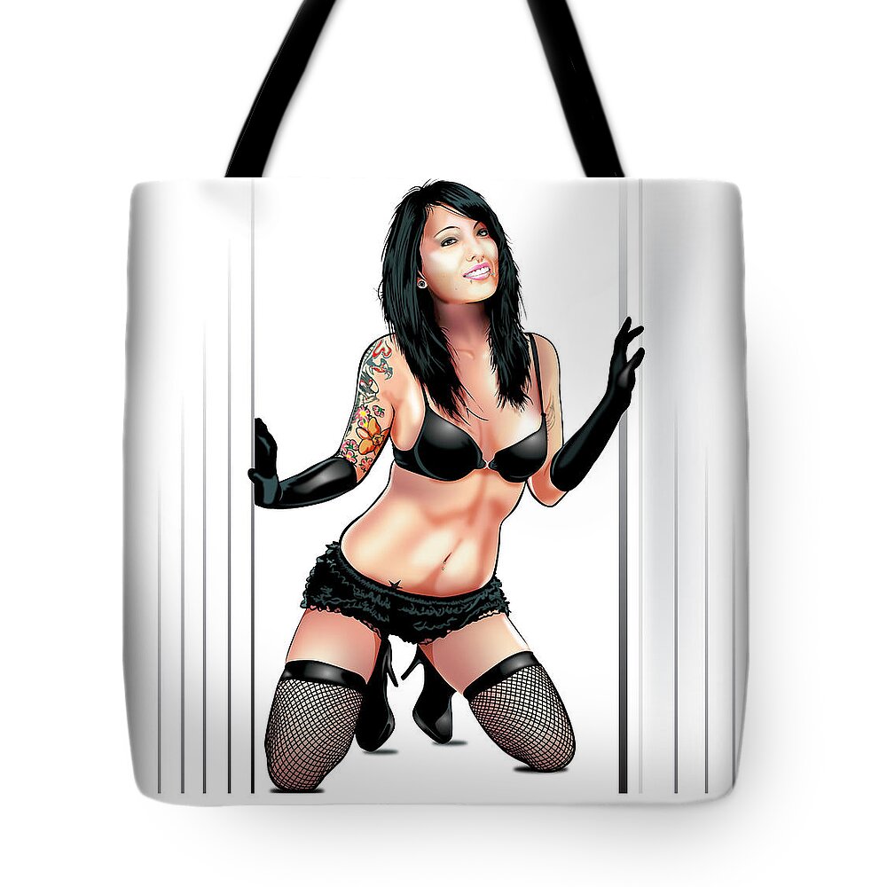 Waiting Tote Bag featuring the digital art Waiting at the door by Brian Gibbs