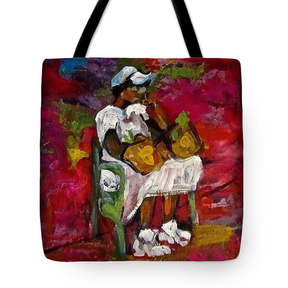 Woman Tote Bag featuring the painting Waiting by Barbara O'Toole