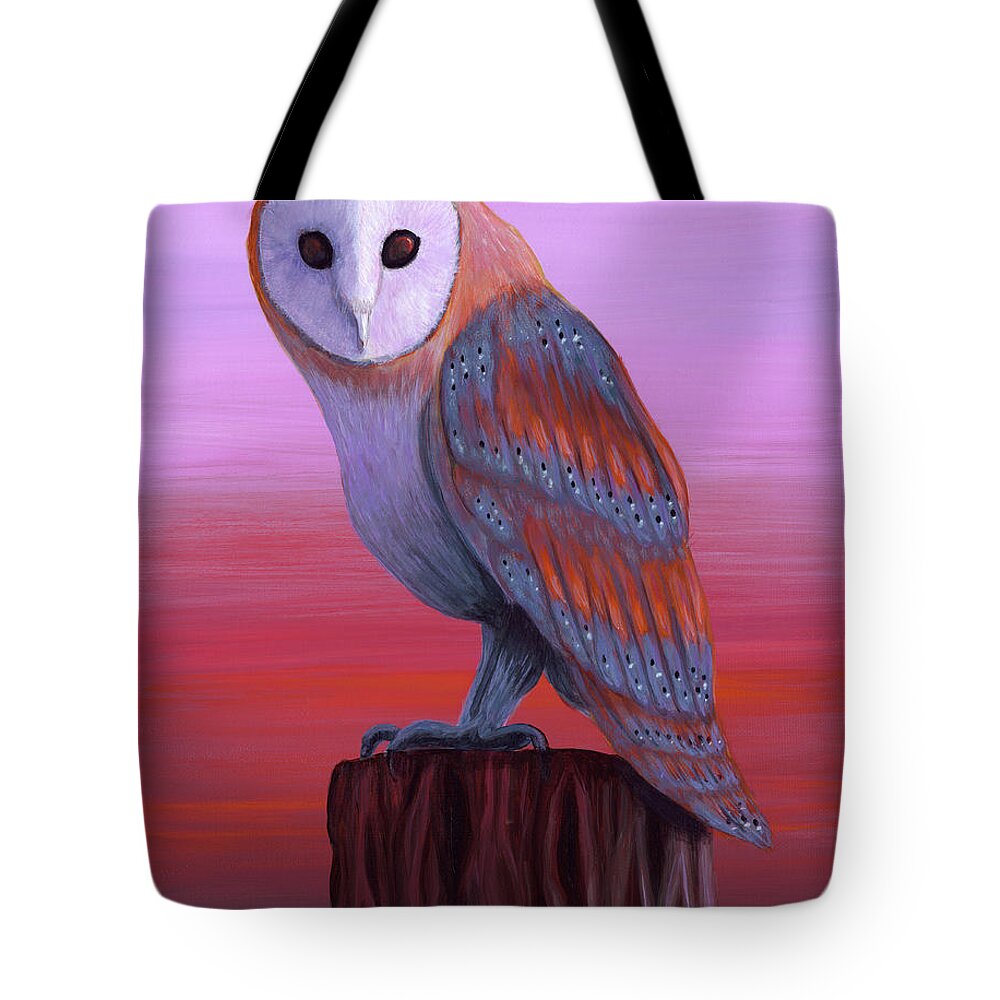 Rebecca Tote Bag featuring the painting Waiting for Dusk by Rebecca Parker